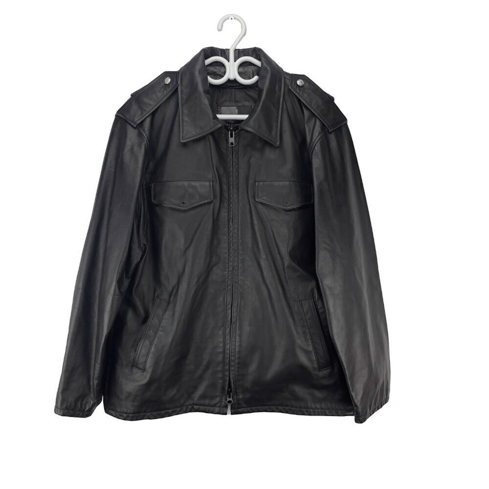 RUDSAK Luxury Minimalist VTG Leather Bomber Jacket Quiet Luxury Contemporary 42‎